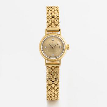 Omega, wristwatch, "Diamond Dial", 18K gold, 19 mm.