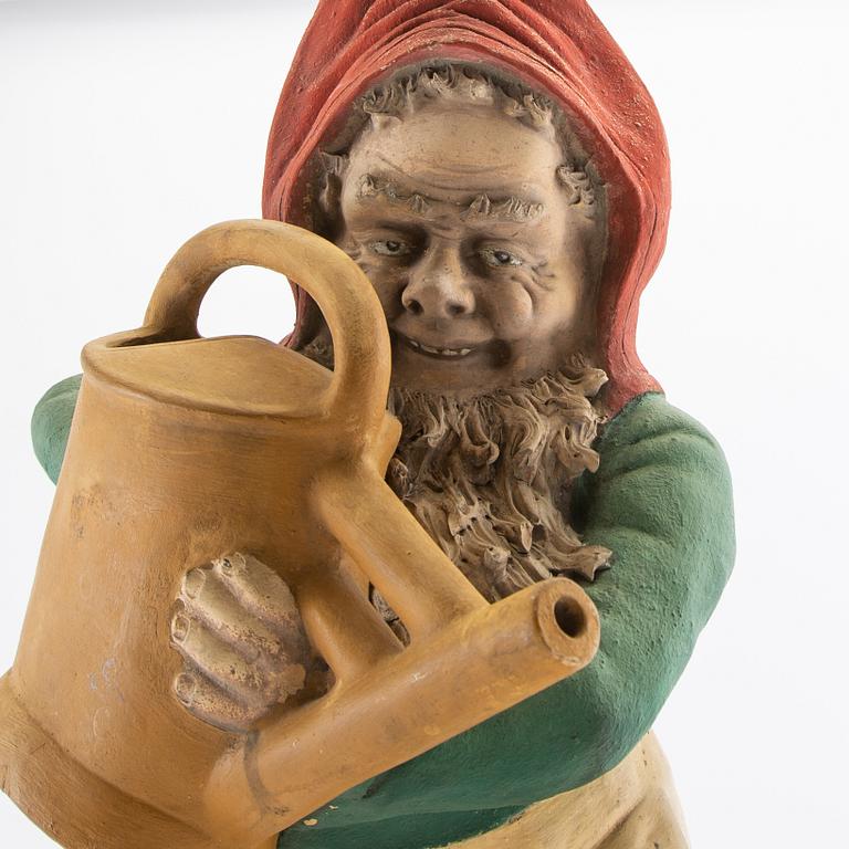 Tomte, troligen Tyskland 1900-talets första hälft/mitt bemålad terrakotta.