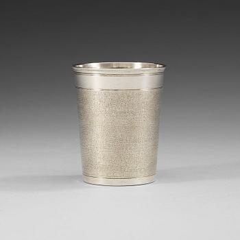 755. A German 17th century parcel-gilt beaker, marks of Johan Seutter, Augsburg 1670-1680.