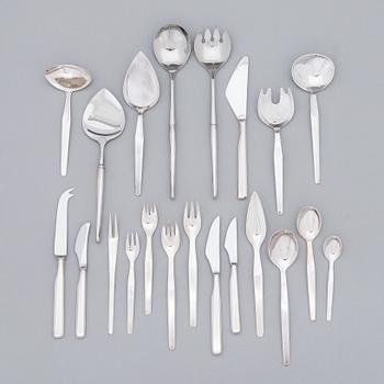 Tapio Wirkkala, a 94-piece set of 'Marski' sterling silver cutlery, Kultakeskus, Hämeenlinna 1988. Original cutlery box.