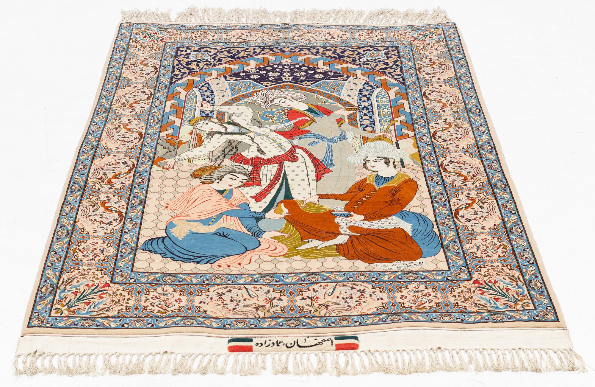 Matta, figural, ca 172 x 106 cm.