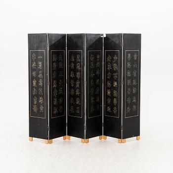 A Chinese late 20th century folding screen.
