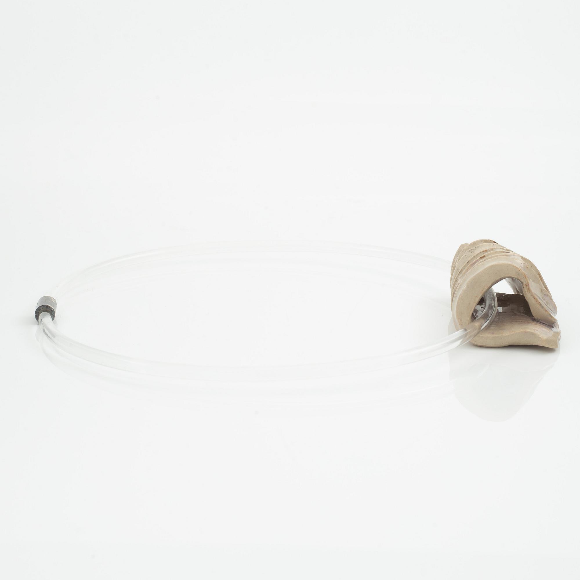Siv Lagerström, necklace, two pieces, acrylic plastic and stoneware.