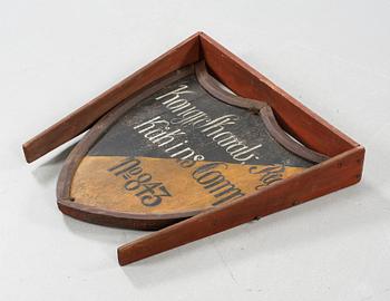 A wooden board for a soldiers home, 19th century.