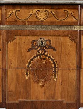 A Gustavian late 18th century commode attributed to J. Hultsten, master 1773.