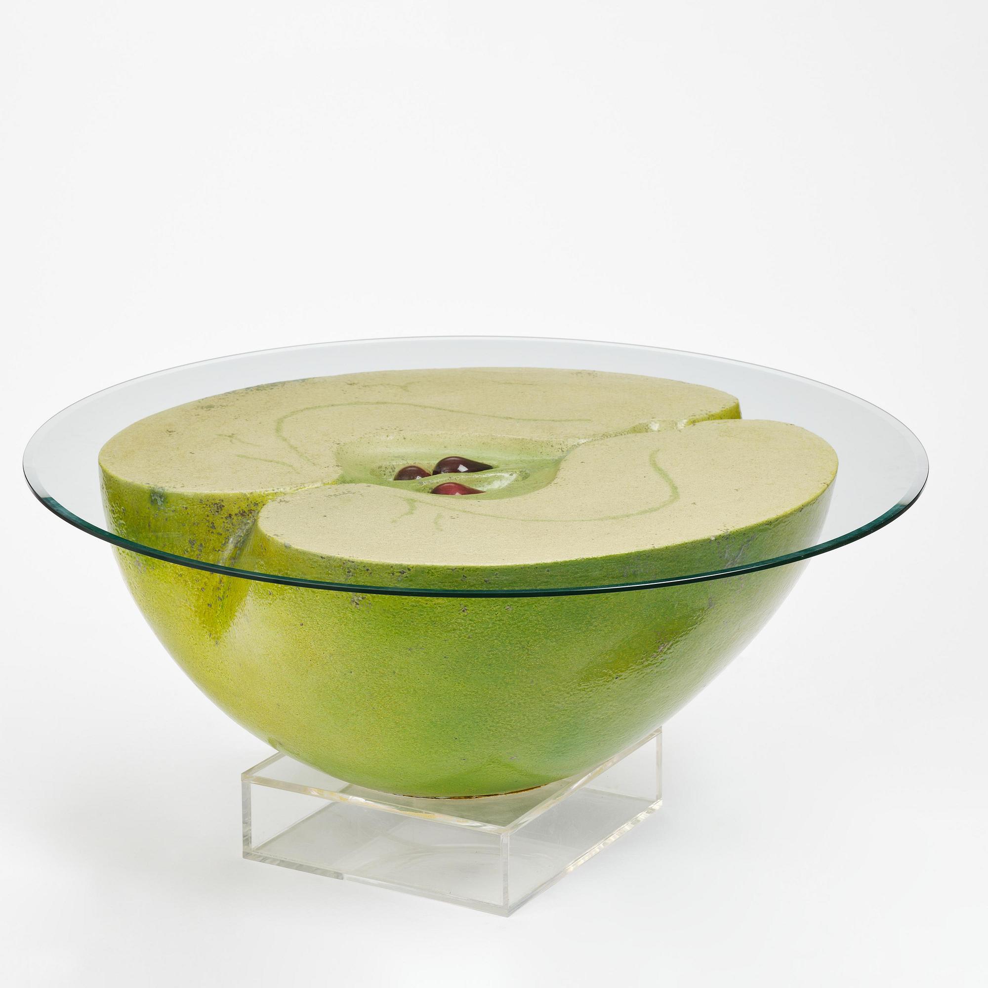 Hans Hedberg, a large faience sculpture of an apple, Biot, France.