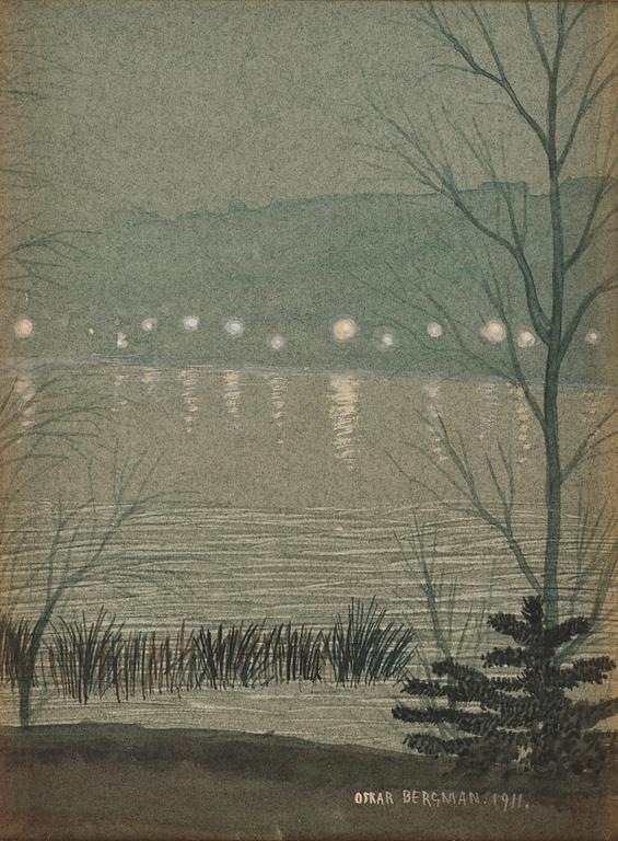 Oskar Bergman, Evening by the water.