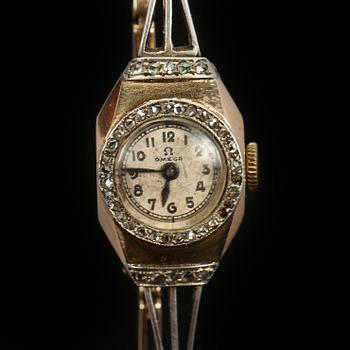 ARMBANDSUR, Omega. 14K guld, 1900-tal. Tot ca 12gr.