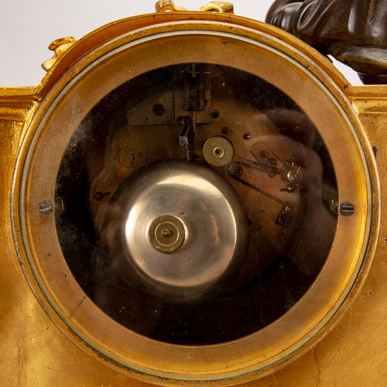 A Louis XVI-style gilded bronze clock later part of the 19th century.
