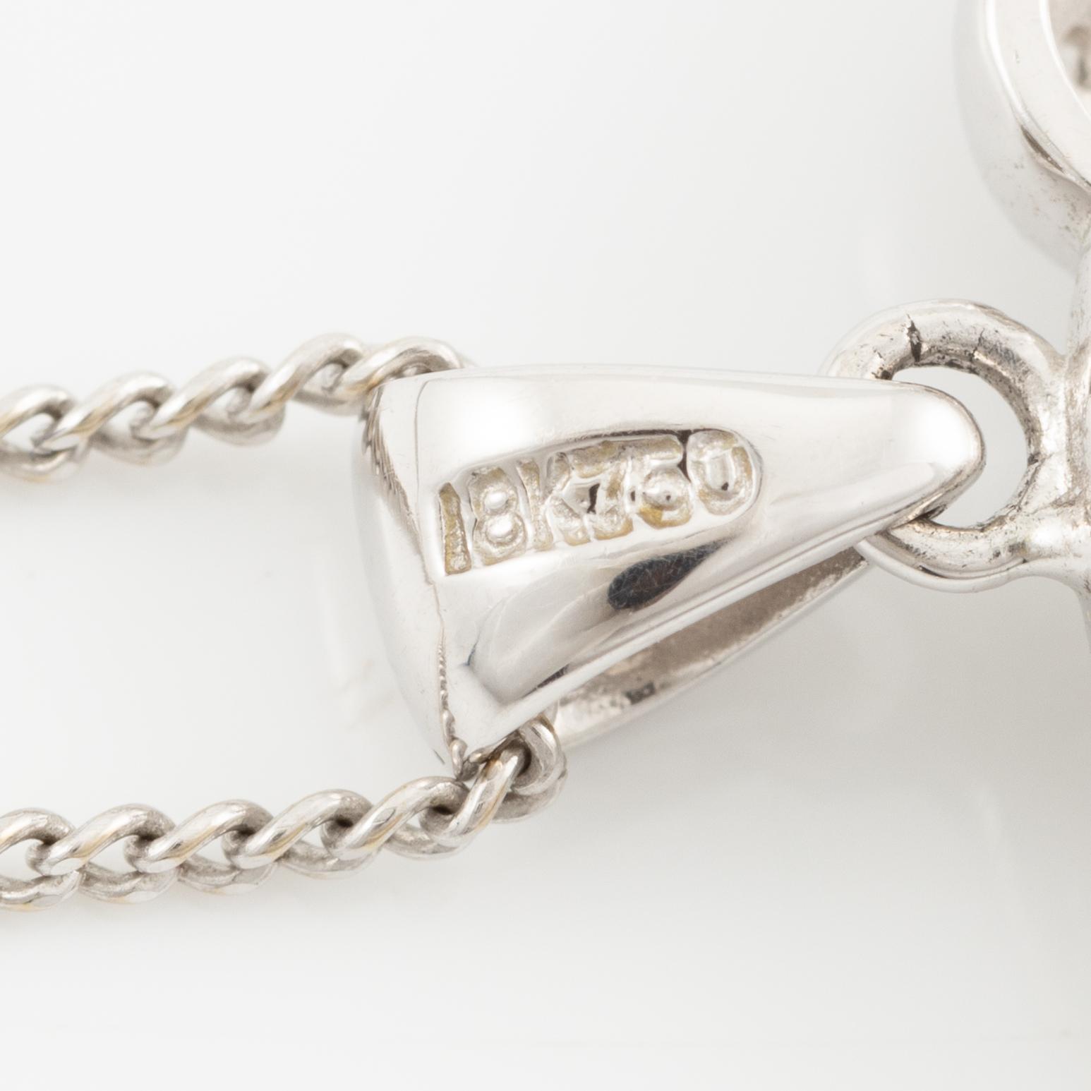 Necklace in the form of an elephant, 18K white gold with brilliant-cut and small octagonal-cut diamonds.