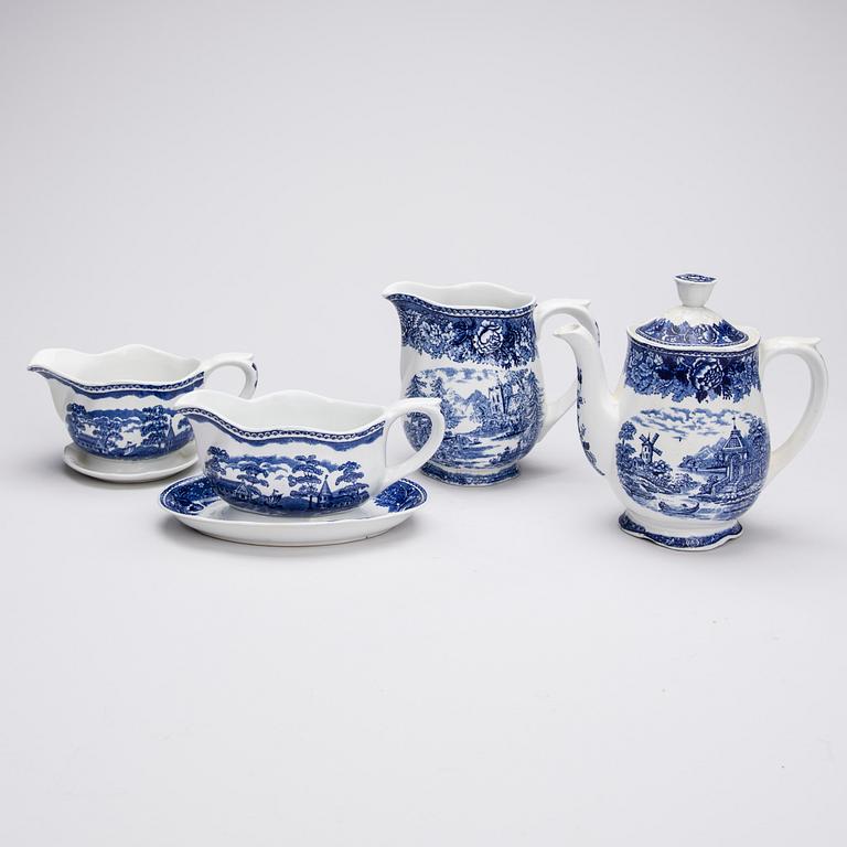 SERVIS, 86 delar, porslin, "Landskap" Arabia 1964-1971.