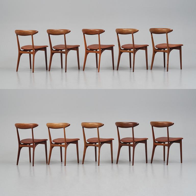 Kurt Østervig, 10 (6+4) rosewood chairs, model “Skagen” no. 27,  Brande Møbelindustri, Denmark 1950-60's.