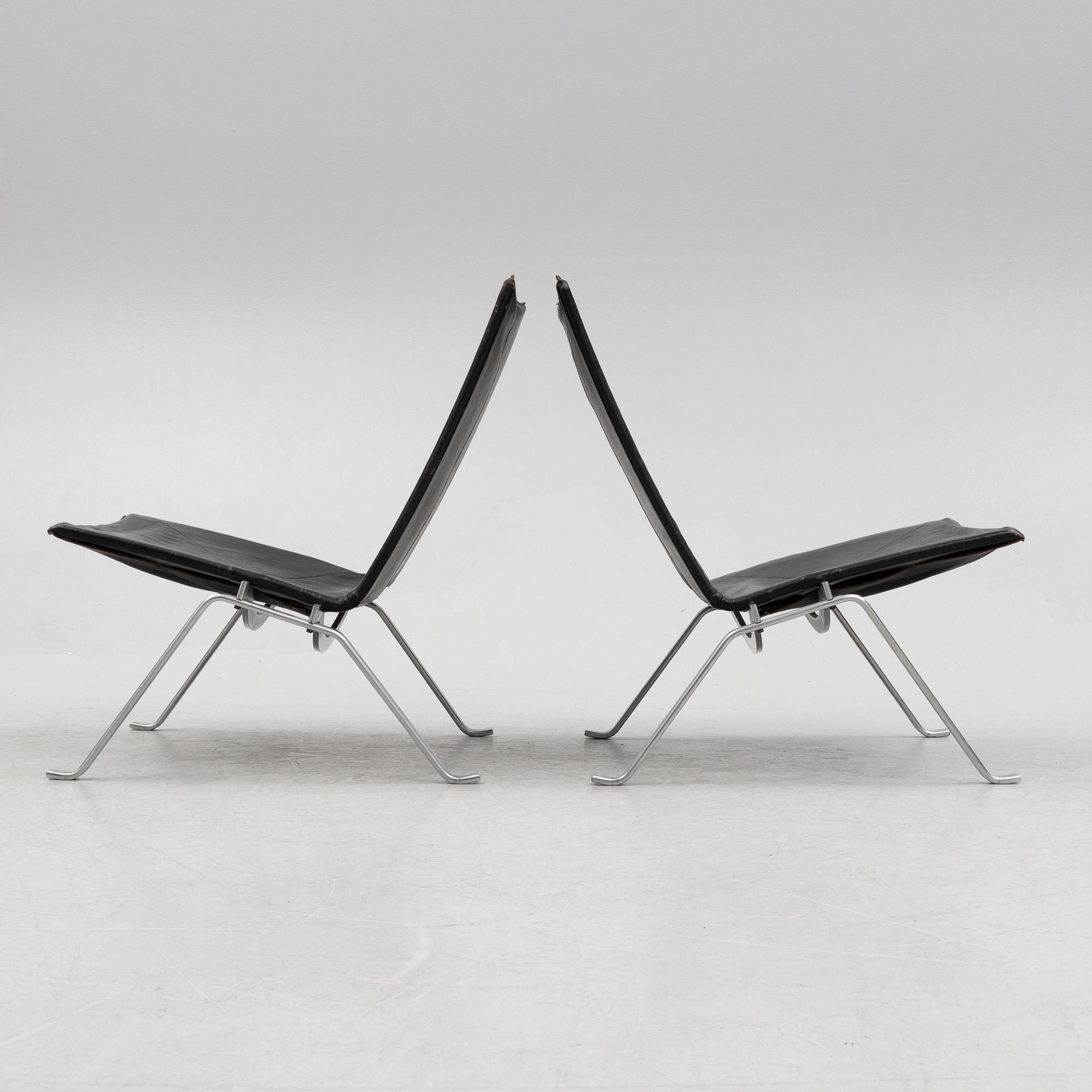 Poul Kjaerholm, a pair of "PK22"lounge chairs, Kold Christensen, Denmark.