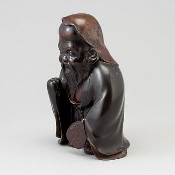 A Japanese bronze sculpture, Meiji (1868-1912). Signed.