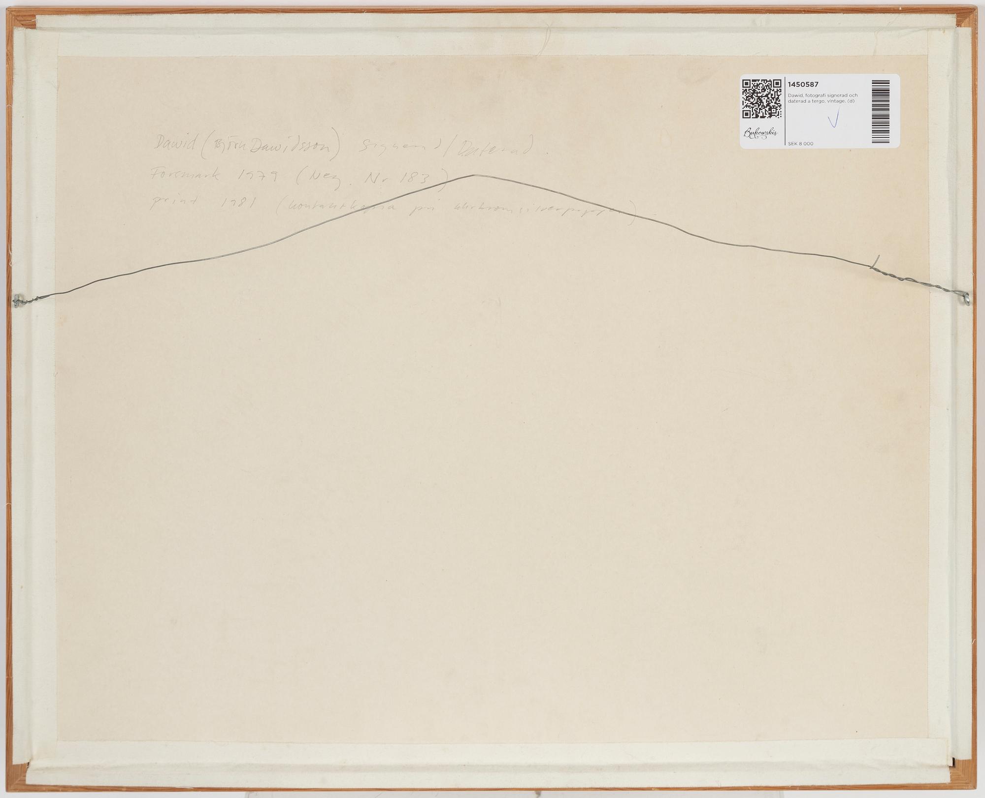 Dawid, photograph signed and dated verso, signed.