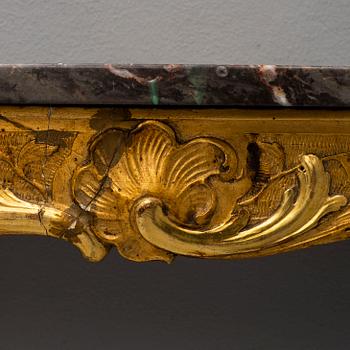 SPEGEL OCH KONSOLBORD, rokokostil, 1900-tal.