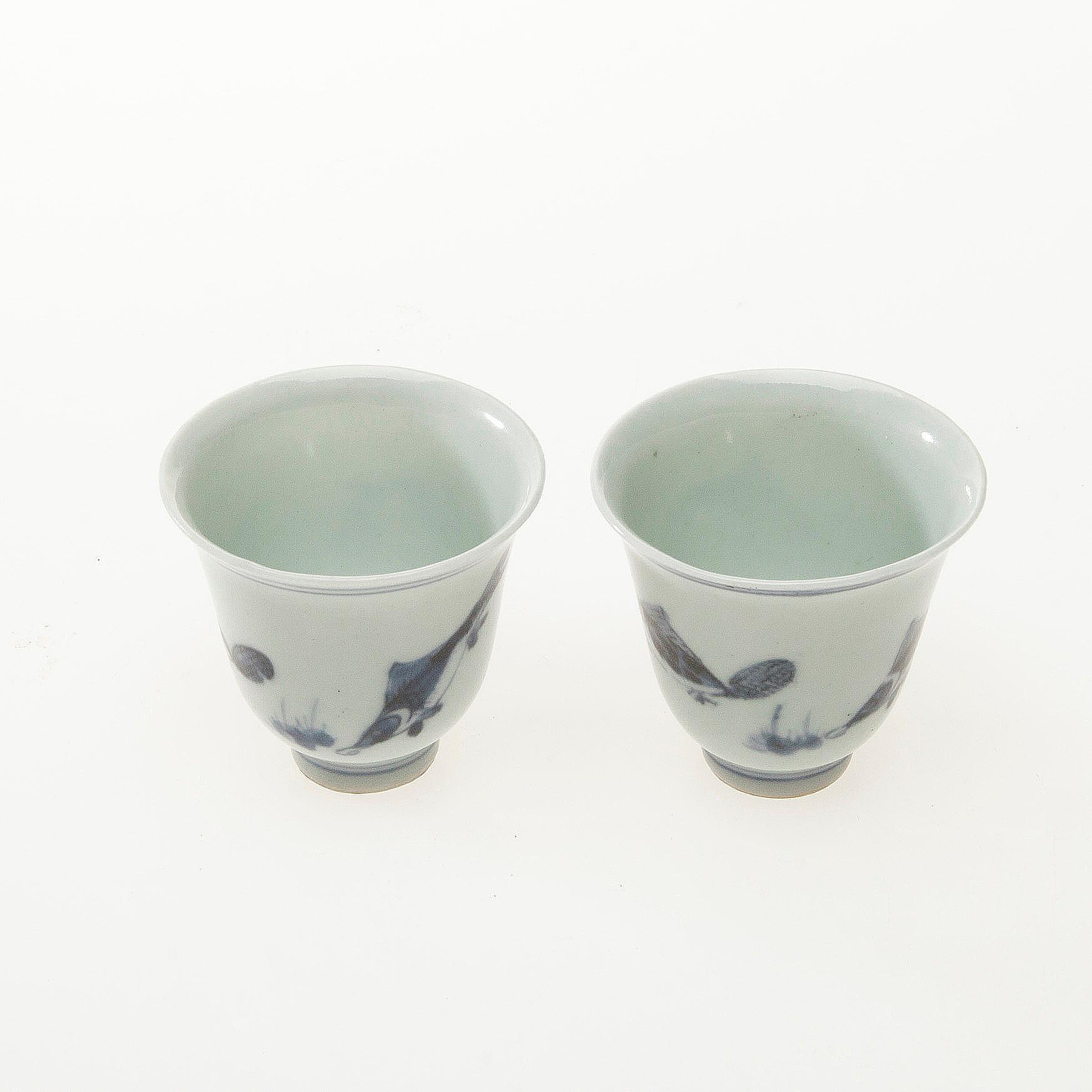 VINBÄGARE, porslin, Kangxi 1700-tal.