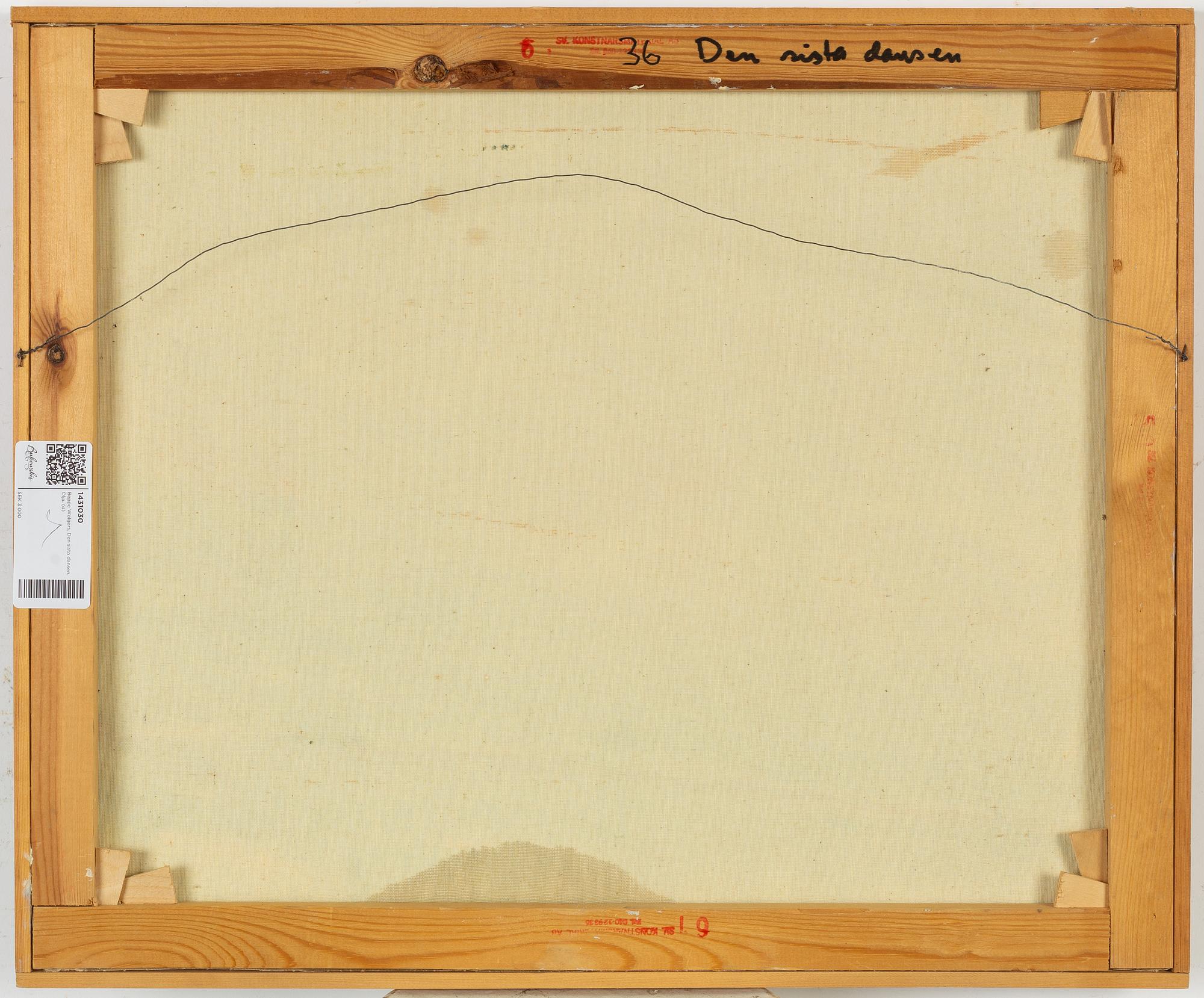 Beppe Wolgers, oil on canvas, signed.