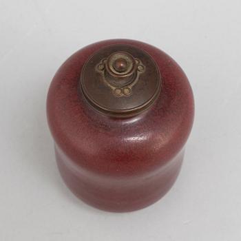 A Patrick Nordström stoneware vase with bronze cover, for Royal Copenhagen.