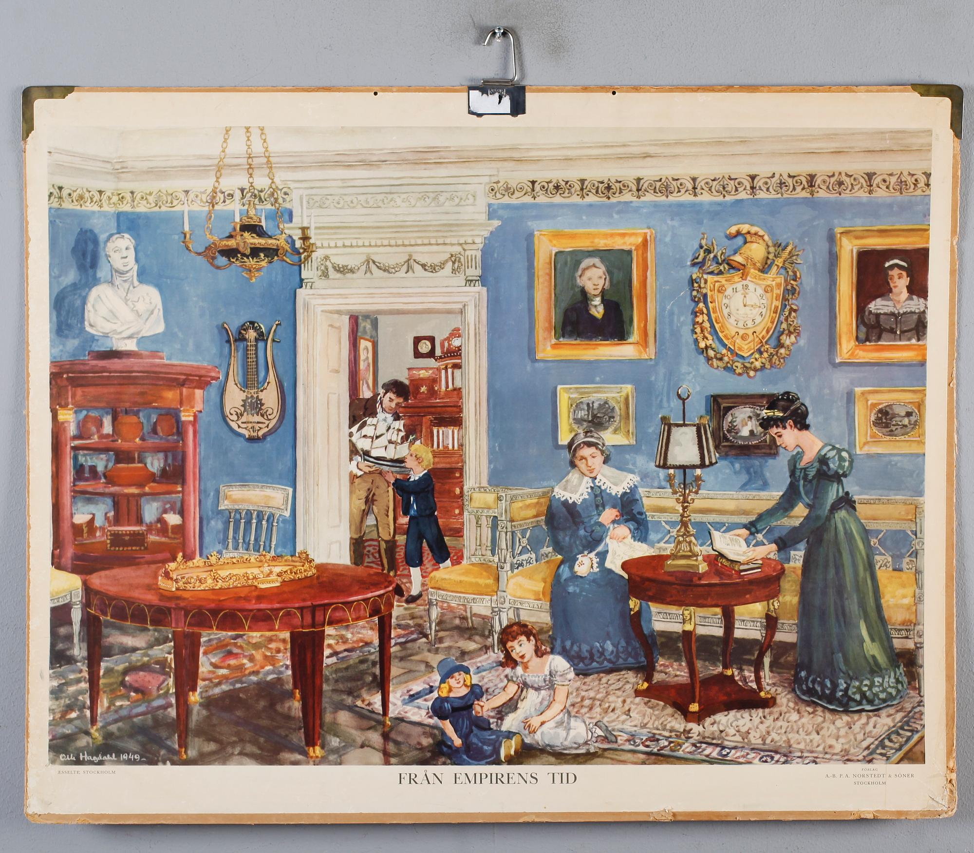 SKOLPLANSCHER, 3 st, Norstedt & Söner, 1900-talets mitt.