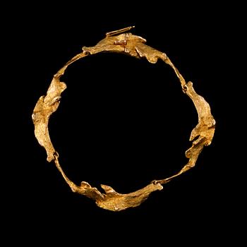 296. Björn Weckström, A BRACELET, gold 14K, "Orchid Psychedelic", Lapponia 1970. Weight 13 g.