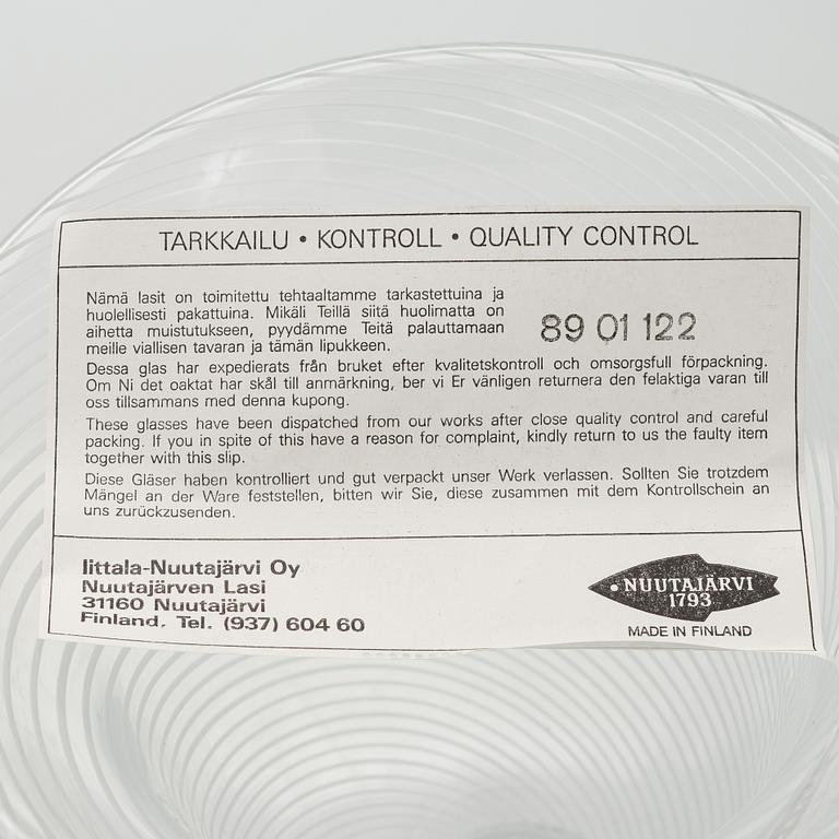 Heikki Orvola, pokal/vas, glas, signerad Heikki Orvola Nuutajärvi Iittala.