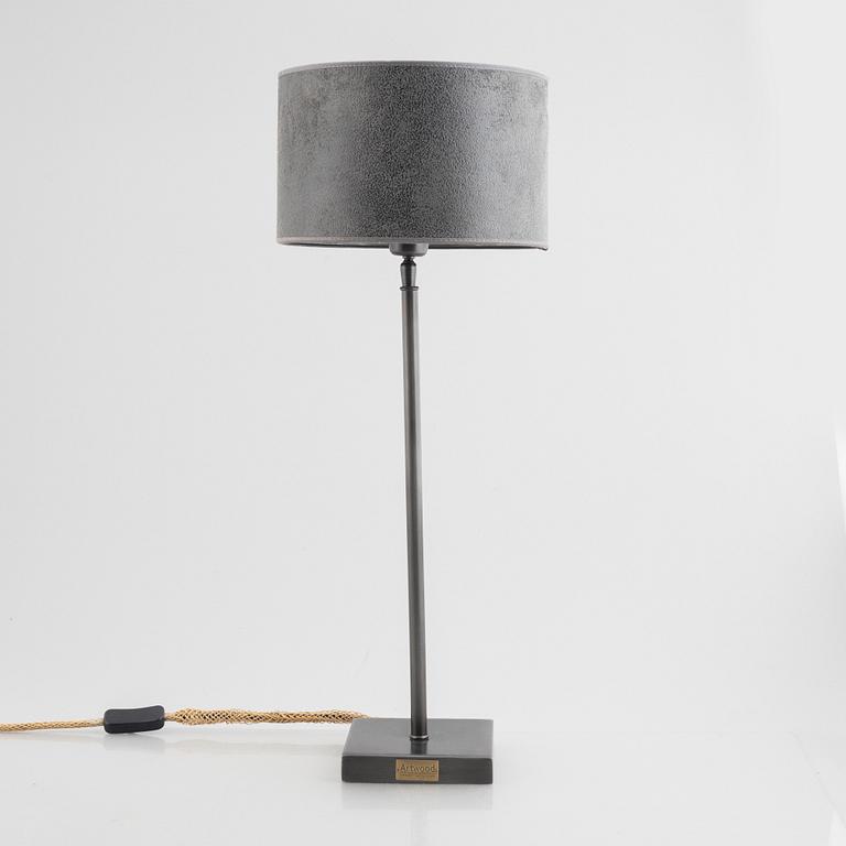 A pair of "Pewter" table lamps with different lampshades from Artwood.