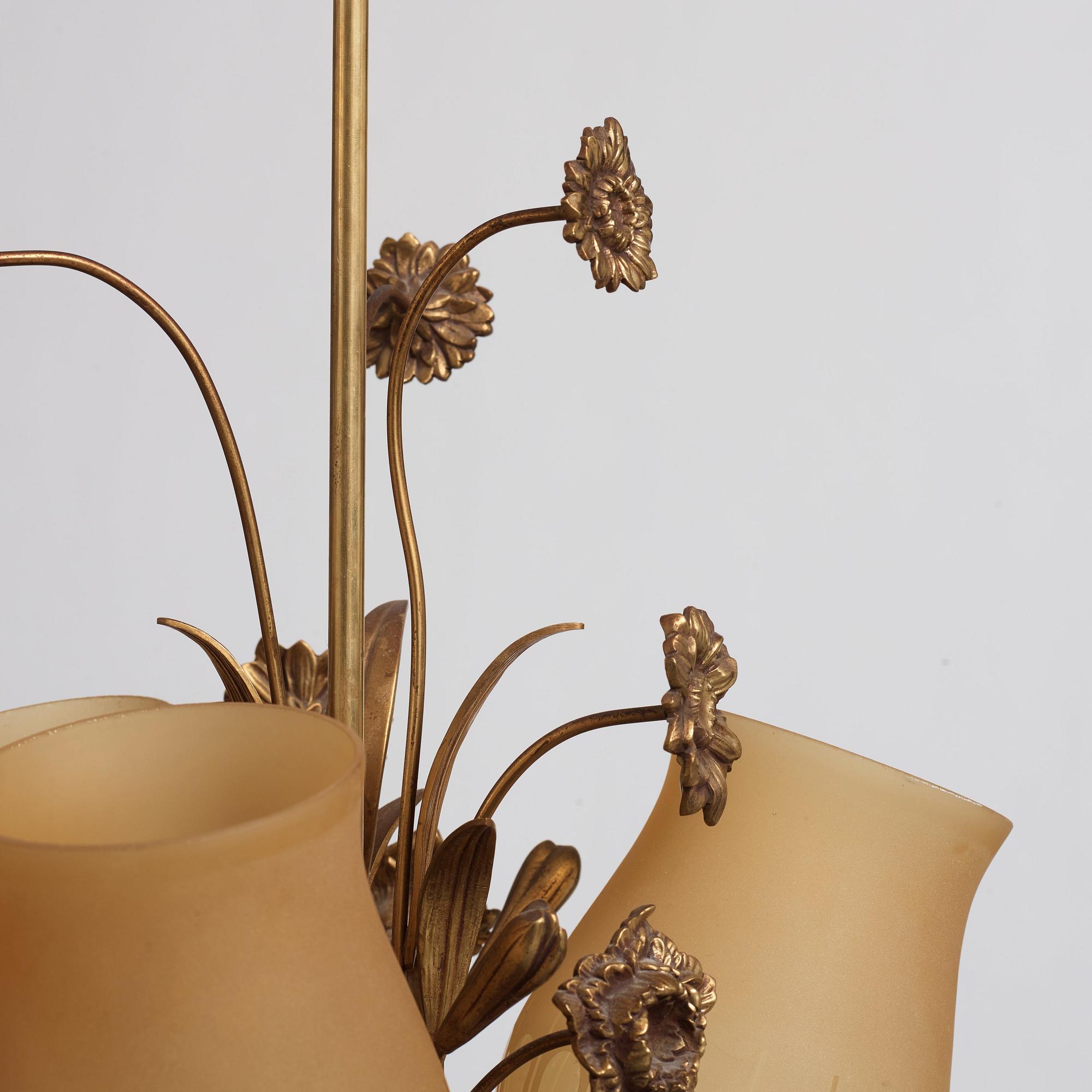 Bröderna Malmströms
metallvarufabrik., a pair of ceiling lamps, Swedish Modern, Malmö 1940's.