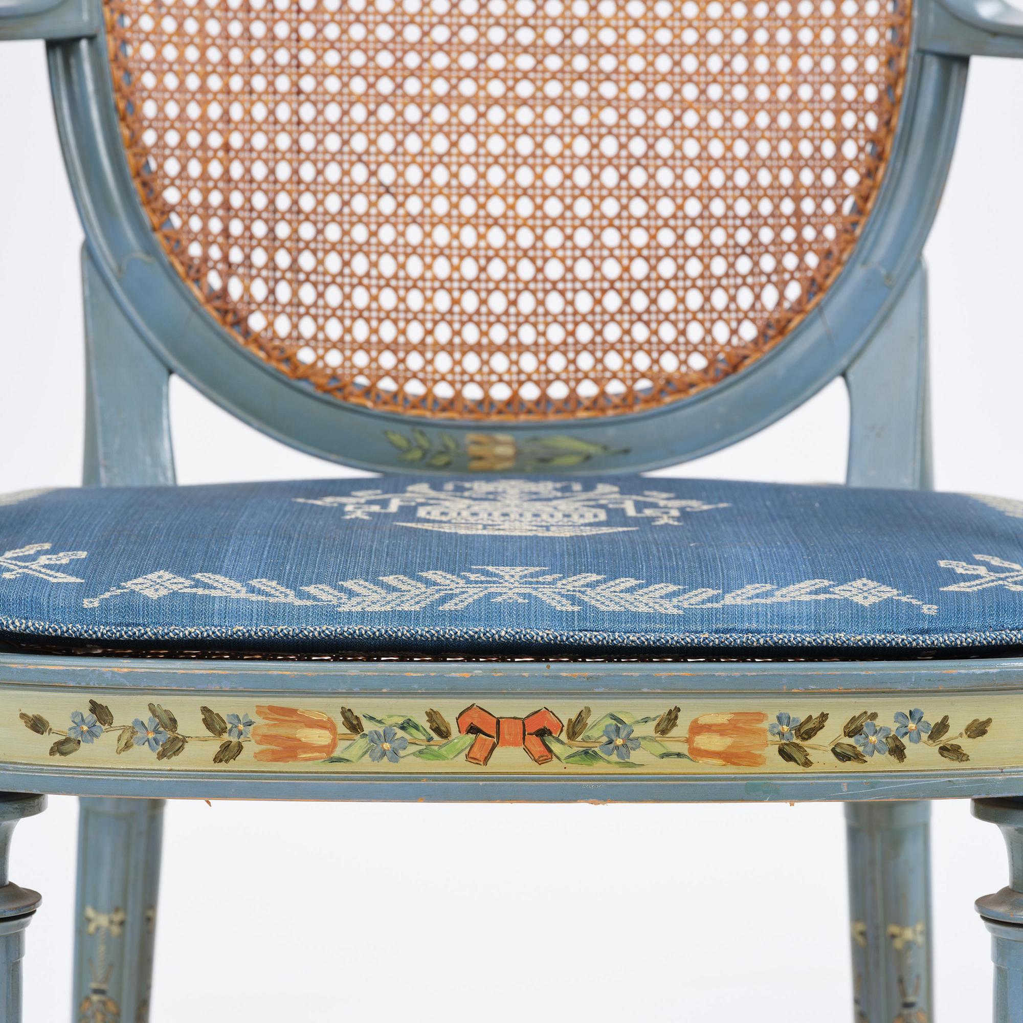Carl Malmsten, a pair of Swedish Grace chairs, cabinetmaker Albin Johansson, Stockholm, for Villa Kvikkjokk, 1927.