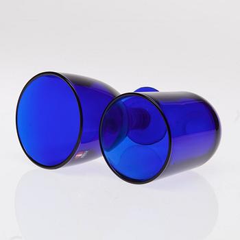 GLASSERVIS, 18 delar, "Luna" Kaj Franck, "Verna" Kerttu Nurminen, Iittala, 1900-talets slut.