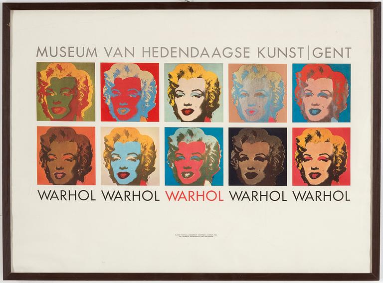 ANDY WARHOL, exhibition poster, Museum van Hedendaagse Kunst, Gent, 1964.