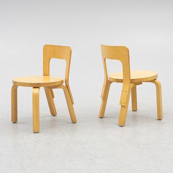 Alvar Aalto, children's chairs, 4 pcs, Artek, Finland.