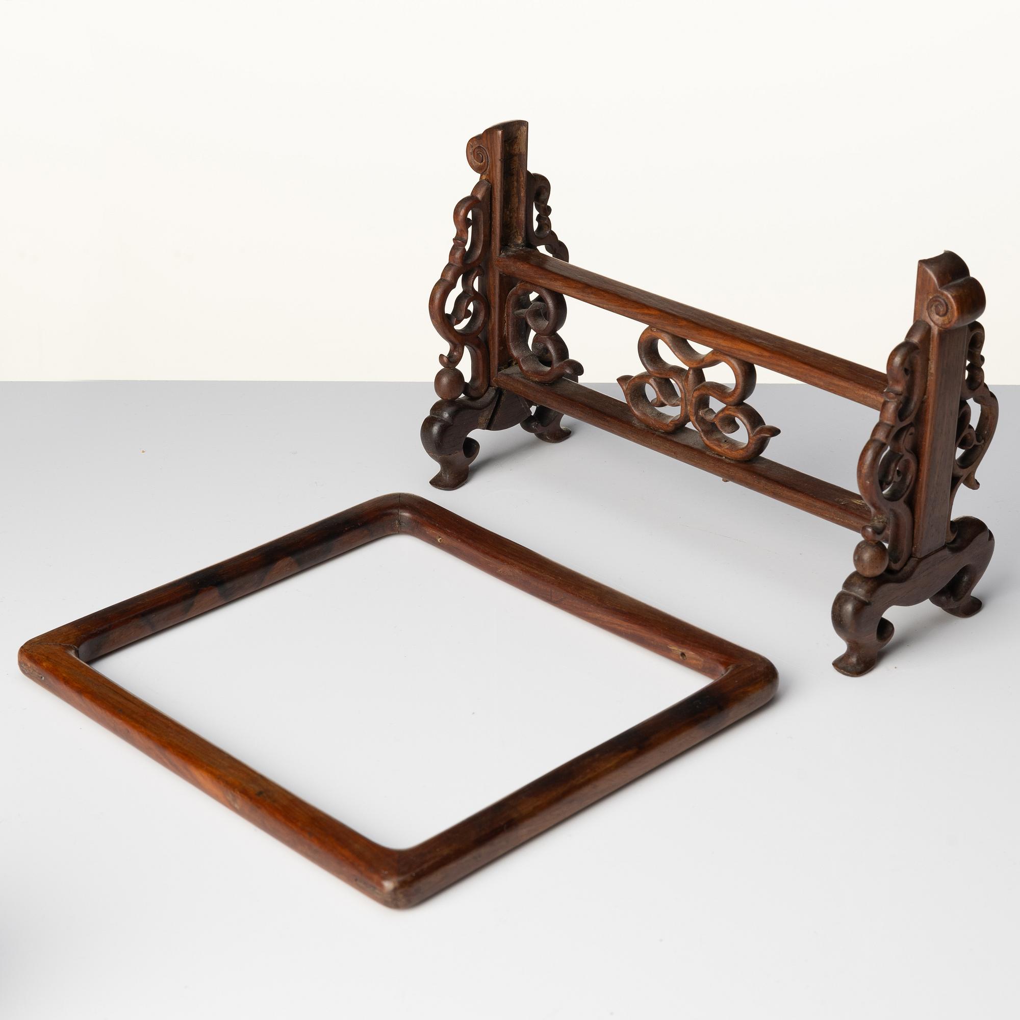 A group of Chinese wooden stands, late Qing dynasty and 21st century.