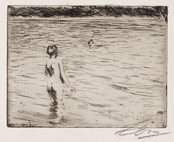 ANDERS ZORN, etsning, 1894, signerad med blyerts.