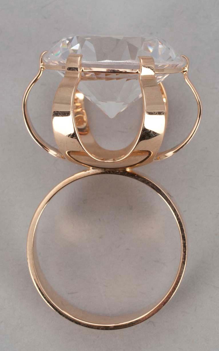 ELIS KAUPPI, RING, guld 14K och bergskristall, Eelis Kauppi, Kupittaan Kulta, Åbo, 1966. Tot. vikt ca 10, 4 gram.