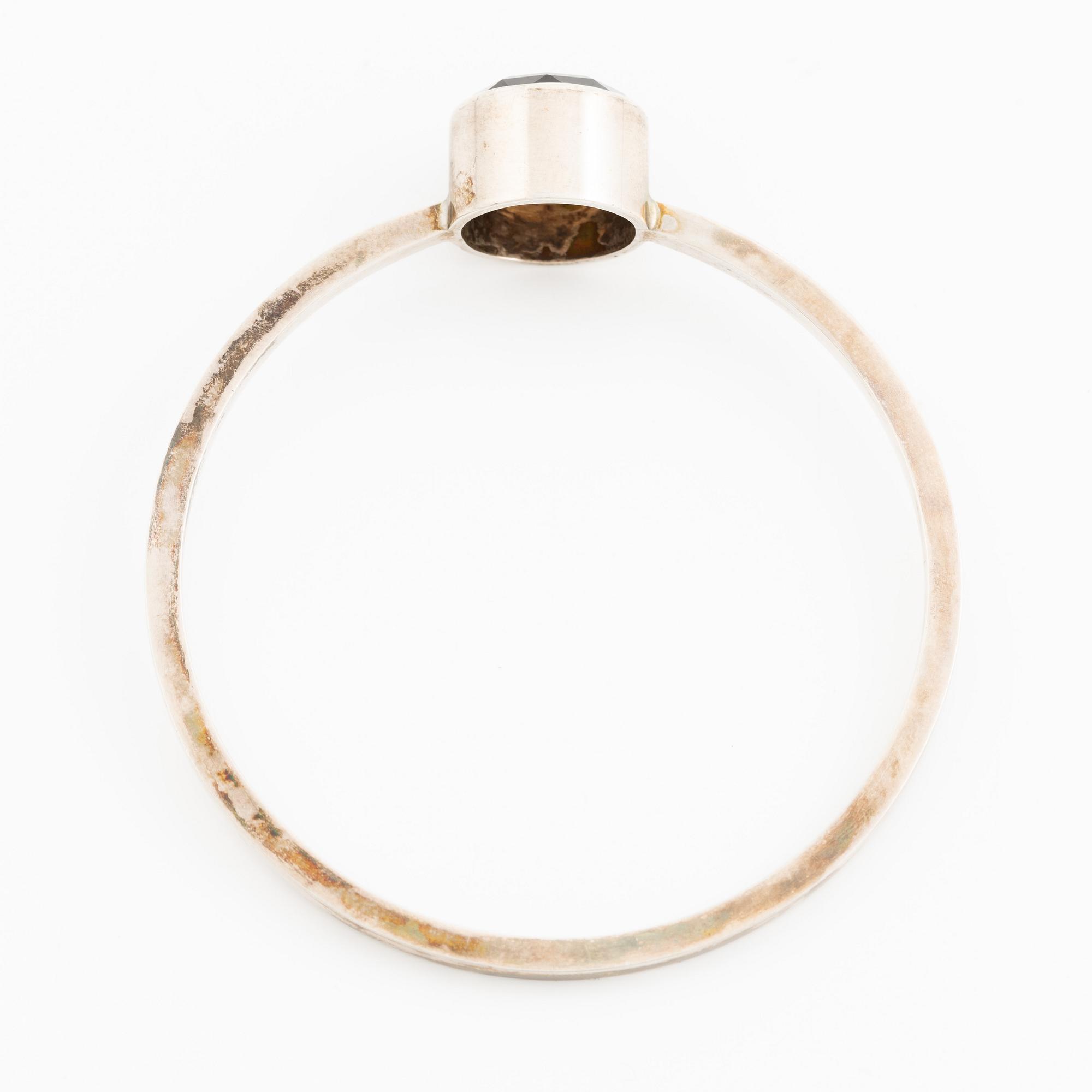 Karl-Ingemar Johansson, a bracelet, silver with faceted smoky quartz, Gothenburg 1965.