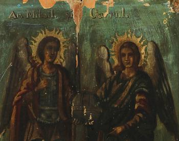 IKONER, 4 st, pannå, mest 1800-tal.