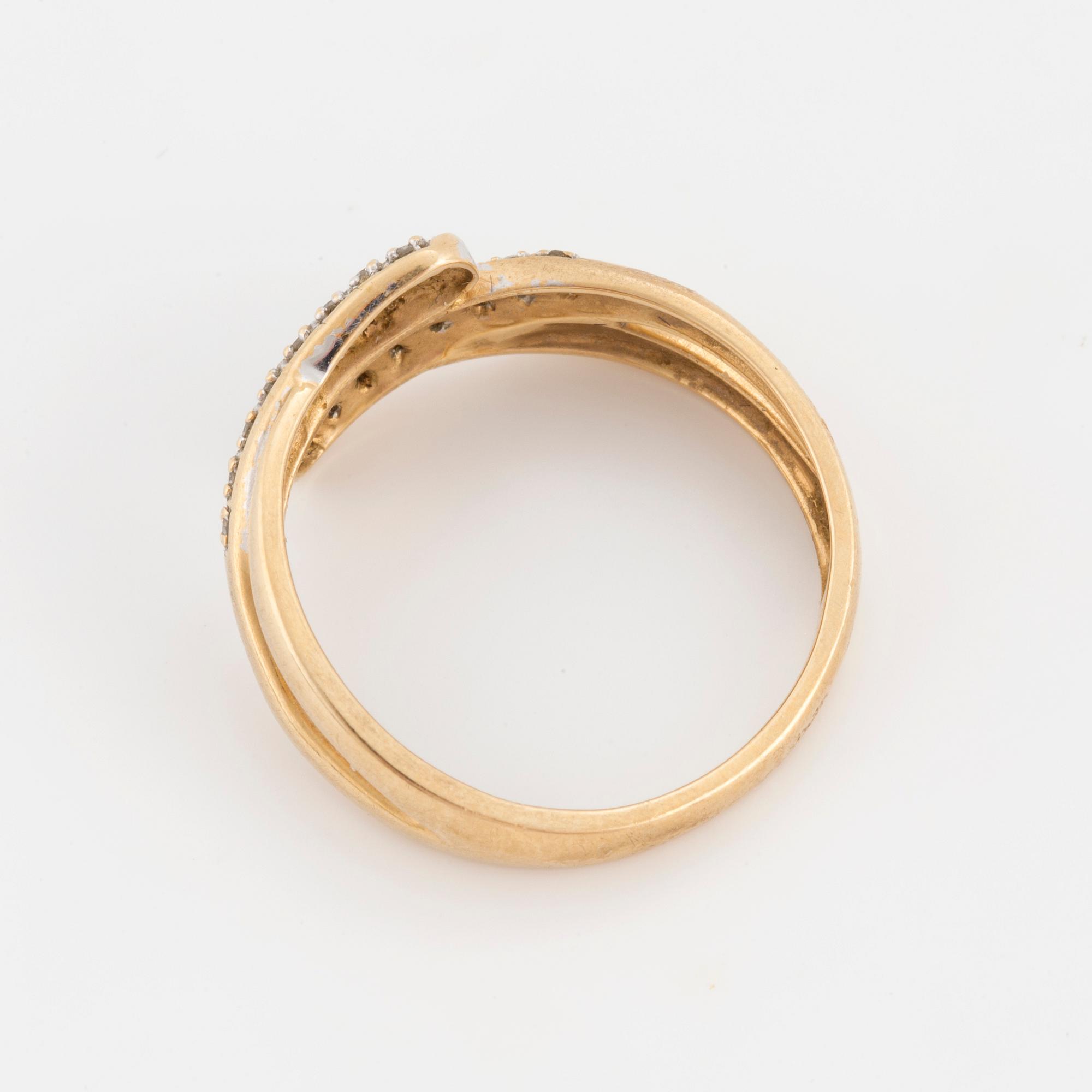 A single cut diamond ring.