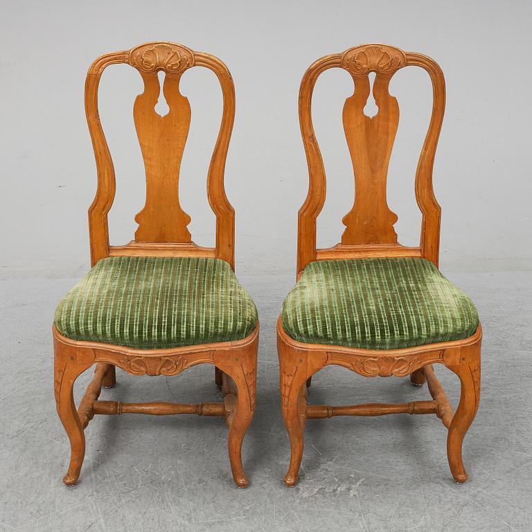 A pair of Swedish rococo chairs.