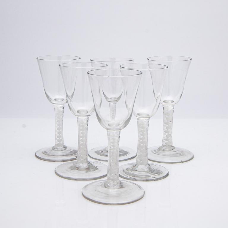 A set of glass, 13 pieces, 18th century.