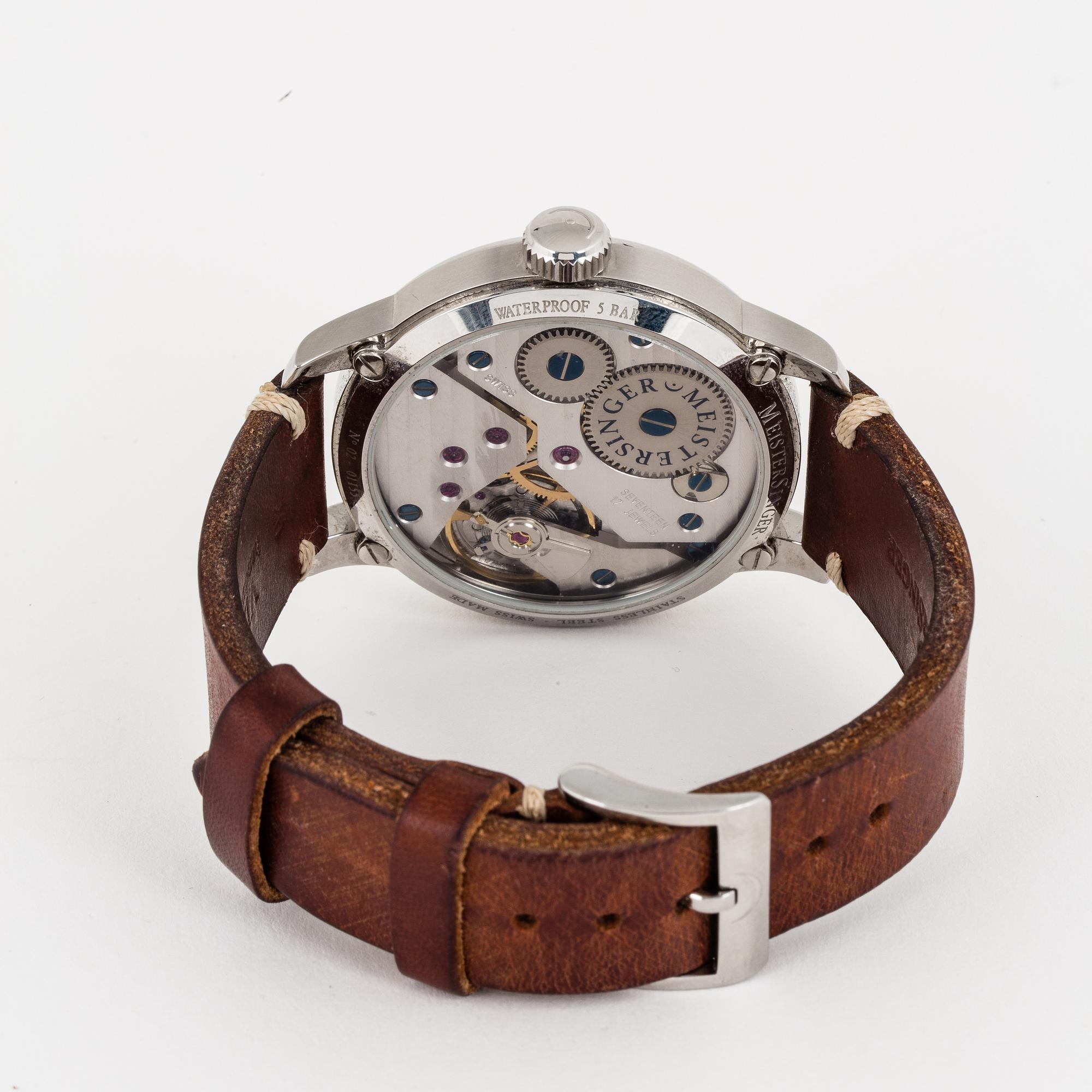 MEISTERSINGER, No 2, wristwatch, 43 mm.