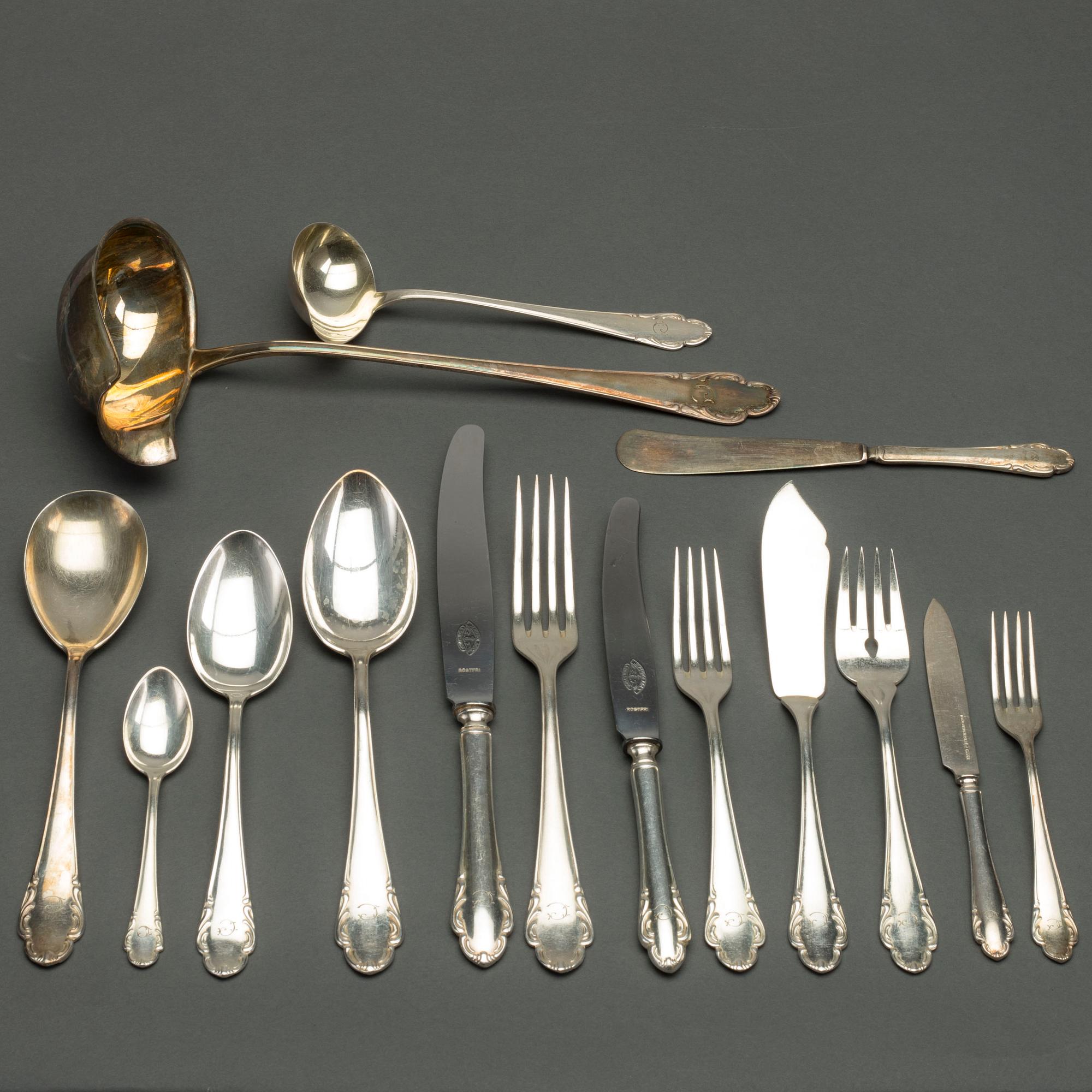 BESTICKUPPSÄTTNING, 137 delar, nysilver, "Haga".