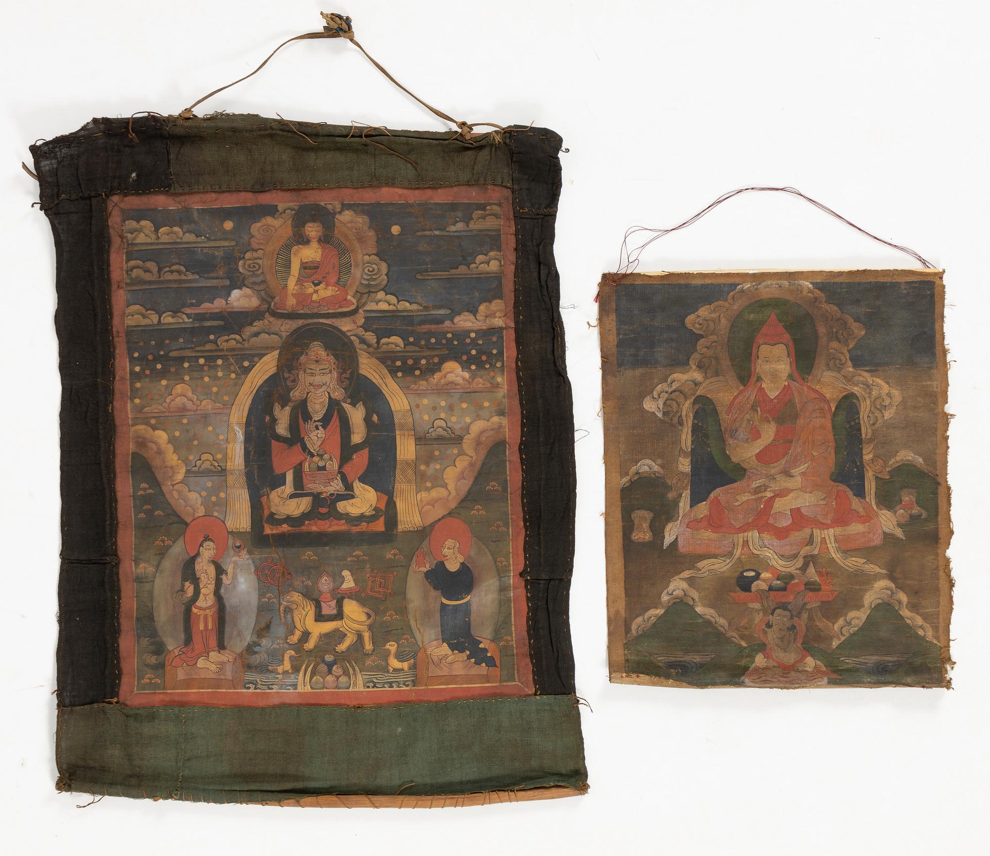 Two Thangkas, Tibet/Nepal, 19th/20th century.