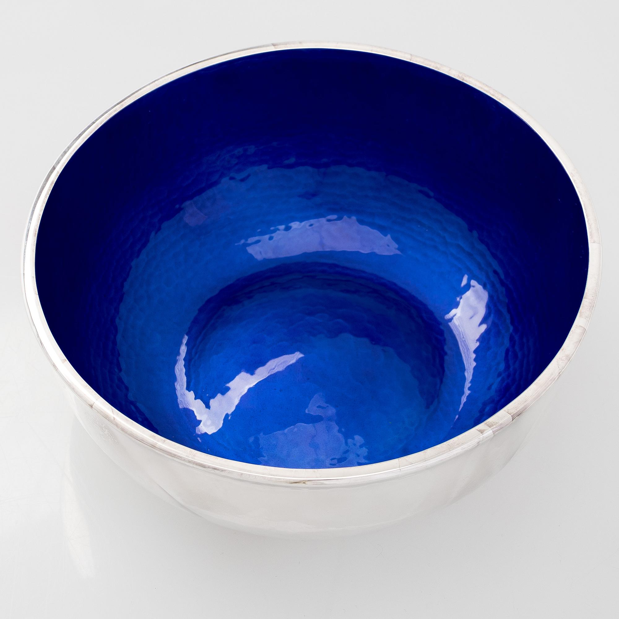 A sterling silver and enamel bowl, maker's mark of A. Tillander, Turku 2005.
