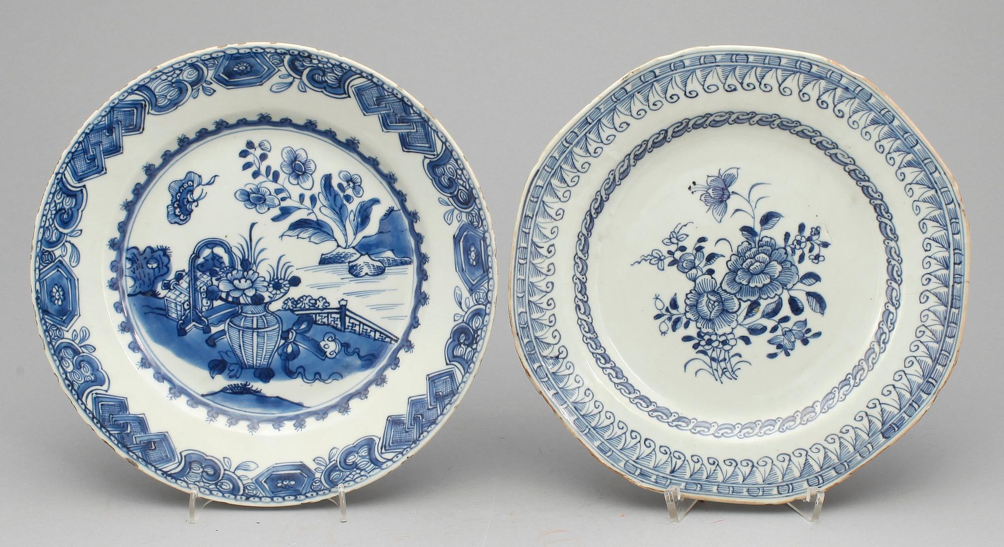 TALLRIKAR, 4 st, porslin, Kina, Qianlong (1736-95).