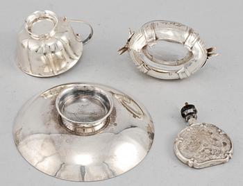 PARTI SILVER, 10 delar, delvis låghaltigt, 1900-tal, vikt 370 g.