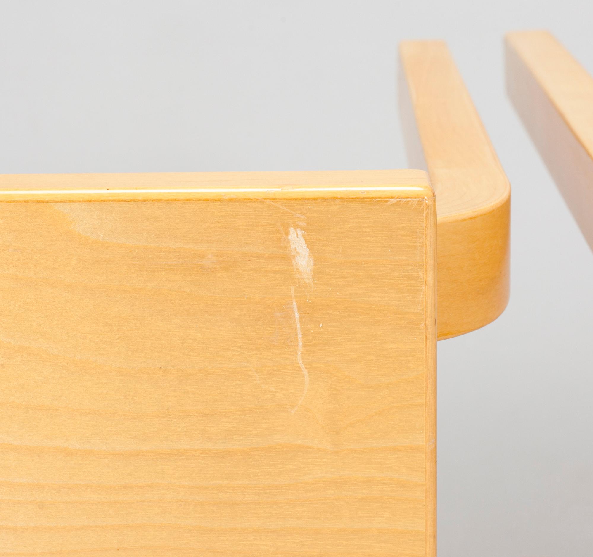 Alvar Aalto, two side tables, Artek, Finland 1980s.