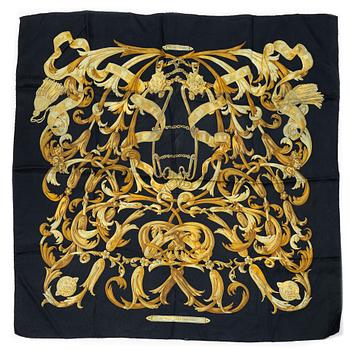 Hermès, scarves, 2 st, "Le Mors a la Conétable" samt "Clic Clac".