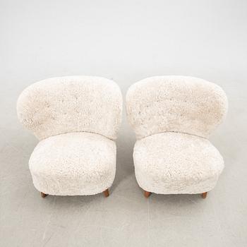 Armchairs, a pair, Swedish modern, 1940s.