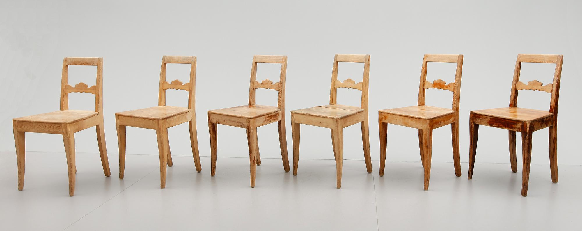 STOLAR, 6 st, allmoge, 1800-tal.